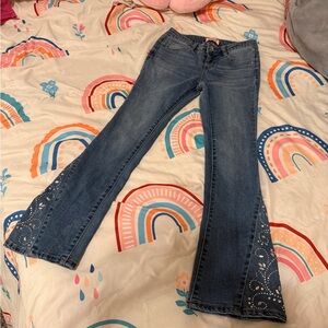 Squeeze Blue Flare Jeans with Embellishments